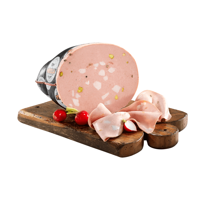 Mortadella Di Maiale Nero D'Aspromonte Con Pistacchi Mortadella Di Maiale Nero D'Aspromonte Con Pistacchi